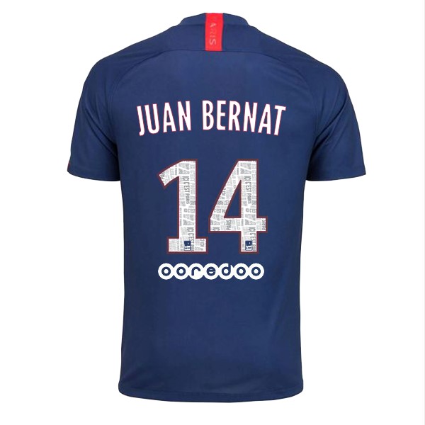 Maillot Football Paris Saint Germain NO.14 Juan Bernat Domicile 2019-20 Bleu
